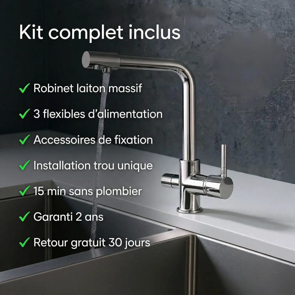 Robinet cuisine bec droit