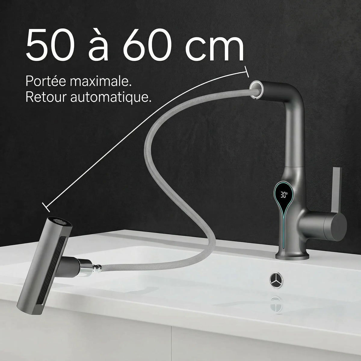 Robinet intelligent avec affichage de température